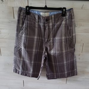 Men's American Eagle Gray Plaid Shorts 32